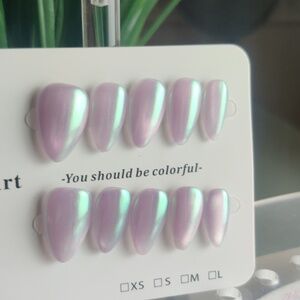 Med cotton candy almond short nails